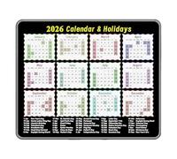 Rubber Pad with Integrated 2026 Desk Calendar for Daily Planning and Ergonomic Wrist During
