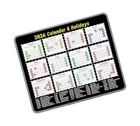 Rubber Pad with Integrated 2026 Desk Calendar for Daily Planning and Ergonomic Wrist During Computing Calendar Mousepad