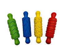 Rubber Pattern Making Rolling pins | Pack of 4 Assorted Patterns | Strong Plastic Handles