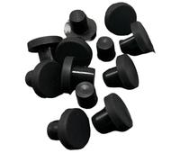 Rubber Pipe Cover,Flush Type Hole Plugs,10pcs Round Solid Silicone Seal Bore 2.7mm-14mm Blanking End Caps T Stopper(Black,6.3mm(solid))
