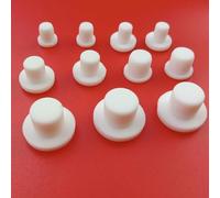 Rubber Pipe Cover,Flush Type Hole Plugs,5PCS Solid T Seal Stopper Round Silicone Blanking End Caps Bung Dustproof Plug(White,6mm)