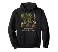 Rubber Plant Botanical Houseplant Vintage Illustration Pullover Hoodie