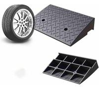Rubber Ramps Transition ramp, anti-slip kerb ramp, rubber lane, suitable for entrances, front doors, courtyards, terraces(50 * 32 * 10cm/20 * 12.5 * 4in)