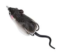 Rubber Rat Lure Gray Tail Lure Soft Surface Fishing Artificial Bait Dual Hooks Tackle Accessory for Bass Crappie Pike Speckled Trout Saltwater Freshwater (Dark Gray)