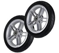 Rubber Replacement Wheelchair Front Castor, Durable 8 inch Front Castor Wheels Rollator, Black Solid Tyre (2 Pcs Set)
