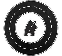 Rubber Road Puzzle Track Set, Flexible Expressway Circuit Toy, Waterproof Modular Assembly Car Highway Tracks, 64 Pieces for Indoor & Outdoor Play