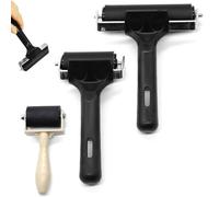 Rubber Roller, 3 PCS Rubber Brayer Roller, 3 Sizes of Rubber Roller Printing Paint Roller, Paint and Ink Roller Tool for Printmaking DIY Art Craft (3.5CM/6CM/10CM)