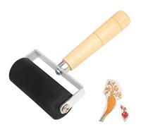 Rubber Roller for Crafts - Stamping Rollers with Wooden Handle - Stamping Tool, Ink Applicator for Paint Transfer Printing Paper Art Wallpaper Printmaking