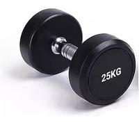 Rubber Round Dumbbells Lifting Hand Weights Home Gym Dumbbell | Circular Rubber Dumbbell | with Knurling Grip Handles for Weightlifting Bodybuilding Exercise Fitness Workout | 1x25kg