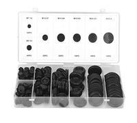 Rubber Seal Grommet,170pcs Black Closed Seal Ring Electrical Wiring Cable Gasket Kit Rubber Grommet Set with Plastic Box