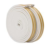 Rubber Seal Weather Strip Foam Tape, Feelava D Type 10 m Doors Windows Draught Excluder Seal Strips Anti-Collision Self-Adhesive Weatherstrip Water-proofing Sound-proofing - 2 Roll/Total 10m (White)
