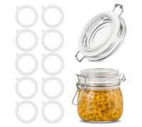 Rubber Seals Replacement 10 Pcs Airtight for Jar Seals Glass Jars | Wide Mouth Gaskets, Canning Pickling Storage, Leakproof Lids Easy Install, Fresh Food Pantry Kitchen