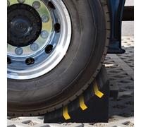 Rubber Set-of-2 Heavy Duty Wheel Chocks Black/Yellow