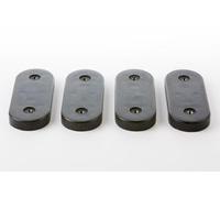 Rubber Shock Mounts, Replacements Compatible with Herman Miller & Vitra Eames Lounge Chair & Ottoman, Black Neoprene - Full Set of 4