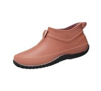 Rubber Shoes Women's Non-Slip Rain Shoes Cooking Shoes - Platform Women Short Wellington Boots Rain Boots - Comfortable Rain Boots Garden Shoes Half Boots Outdoor Slip Boots Work Shoes, brown, 8 UK