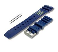 Rubber Silicon Watch Strap 20mm Blue For Mens Diver Watches Chunky Strap Band with Divers ND Limits