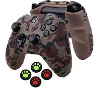 Rubber Silicone Cover Skin Case Anti-Slip for Xbox One S/X Controller x+ Thumb Grips Analog Caps (Desert Color)