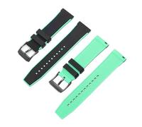 Rubber Silicone Strap 22mm Compatible With Swatch X Compatible With Blancpain Five Ocean Series Men Women Sport Waterproof Quick Release Watch Band Bracelet(Black green black)