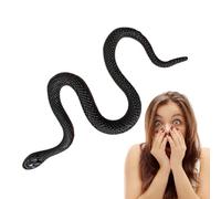 Rubber Snake Toy - Realistic Black Garden Figure, Lightweight Rain Forest Snakes Model, Funny Prank Props for Halloween Decor, Effective to Scare Squirrels Mouse and Birds, Versatile Novelty