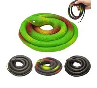 Rubber Snakes 4PCS 47.24 Inch and 31.50 Inch Realistic Snake Scare Toy Snakes Flexible for Garden Props to Keep Birds Away Scary Halloween Prank Props for April Fool 's Day Halloween Party Favors