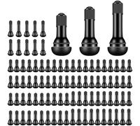 Rubber Snap-in Tire Valve Stem TR412 TR413 TR414, Copper Core for Cars ATVs Motorcycles, 11.5mm Hole Diameter, Black, 52 Pack(B)