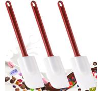 Rubber Spatulas Silicone Heat Resistant, Commercial Spatula Silicone Set of 3, Rubber Scraper Spatula 9.5 Inches, Commercial Spatula Heavy Duty, Rubber Scraper for Kitchen Use (Set A)