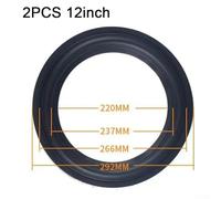 Rubber Speaker Foam Surround Replacement Kit for 4/5/6.5/8/10/12 Inch Woofer Cone Repair - 2 Pcs Black For Edge Rings Compatible with DIY Speaker Repair(12inchA)