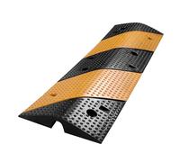 Rubber Speed Bump 1-Channel Heavy Duty Cord Protector Outdoor with 4 Bolts Traffic Driveway Cable Ramp for Garage Gravel Roads Asphalt Concrete