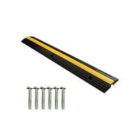 Rubber Speed Bump - 2 Pack Single Channel Cable Ramps, Anti-Slip Driveway Hose Protector for Parking Lots, Heavy-Duty Vehicle Safety Ramps, Durable Roadway Traffic Control