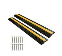 Rubber Speed Bump - 2 Pack Single Channel Cable Ramps, Anti-Slip Driveway Hose Protector for Parking Lots, Heavy-Duty Vehicle Safety Ramps, Durable Roadway Traffic Control