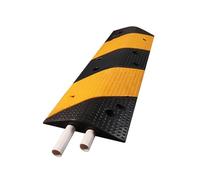 Rubber Speed Bump, Cable Protector Ramp, Speed Bumps for Road with 4 Screws, for Concrete, Roads, Parking Lots(2 Channel)