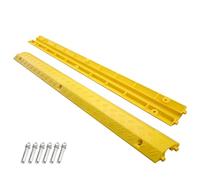 Rubber Speed Bump, PVC Cable Protector Ramp Multicolor Multiple Sizes 1 Channel Modular 660lbs Indoor Outdoor(Yellow,100x10x2cm/39x4x0.8in)