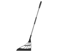 Rubber Squeegee Broom, Grey Multifunctional Silicone Magic Broom with Long Adjustable Handle, Perfect for Shower Bathroom Kitchen Home Tile Pet Fur Marble Glass Window Cleaning (Black)