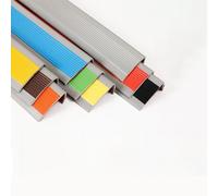 Rubber Stair Nosing, Anti-Slip Stair for Edge Protector with Strong for Wood Tile Metal, Easy Install Safety Strip for Home Elderly Kids, Grey Yellow Black