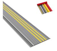 Rubber Stair Nosing Edge, Anti-Slip Self-Adhesive Staircase Step Edge Protector, Peel and Stick Stair Nose Trim for Indoor Outdoor(Gray Yellow,500cm/196.9in)