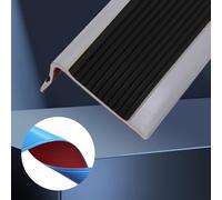 Rubber Stair Nosing Edging for Enhanced Anti-Slip Safety, Easy Peel-and-Stick Installation on Wood/Tiles/Metal/Glass, 5 cm W × 2.5 cm H × 100 cm L Grey