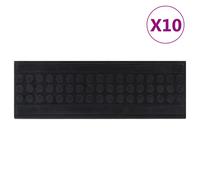 Rubber stair treads 25x75 cm 4mm Black non-slip mats 10pcs anti-slip set safety