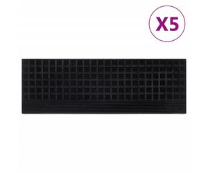 Rubber Stair Treads Black 25x75cm Non-Slip Indoor Outdoor 5 Pack 4mm Heavy-Duty