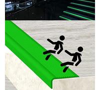 Rubber Stair Treads Glow in The Dark - Anti-Slip Vinyl Stair Edge Protector for Indoor and Outdoor Steps, 1.5x4cm, Easy to Apply Glow Grip Tape