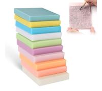 Rubber Stamp Carving Blocks 10Pcs Blank Rubber Stamps PVC Soft Printing Carving Colored Rubber Block for Scrapbooking DIY Project Engraving Fonts Patterns