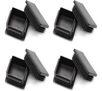 Rubber Stopper Decorative Cover,Hole Plugs, 8pcs Plastic Rectangle Inner Plug For Steel Pipe End Blanking Caps Desk Feet Stoppers Furniture Legs Pipe Plug Floor Protector (Color : Black 8pcs, Size :