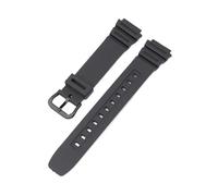 Rubber Strap Compatible With Casio AQ-S810W S800W W-735H SGW-300 AE-1200 W-216H W-800H Convex Men Black Sport Silicone Watch Bracelet 18mm(KOP black buckle)