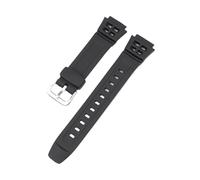 Rubber Strap Compatible With Casio AQ-S810W S800W W-735H SGW-300 AE-1200 W-216H W-800H Convex Men Black Sport Silicone Watch Bracelet 18mm(KOU silver buckle)