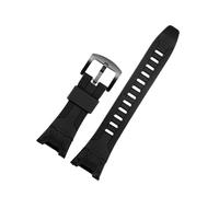 Rubber strap suitable fit for CASIO PRG-110Y / C/PRW-1300Y black resin watch strap PROTREK silicone strap(Black Black Buckle)
