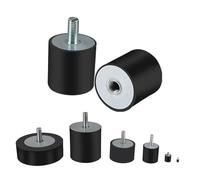 Rubber stud shock absorbers 1pcs M3 M4 M5 M6 Rubber Shock Mounts Dia 8/10/15/20/25mm Metal Anti Vibration Bobbin Isolator Damper Type VE(M5x12mm - 15x10mm)