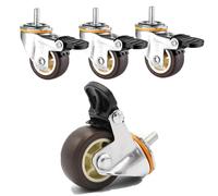 Rubber Swivel Caster,Trolley Wheelsr,360° Rotation Office Caster Wheels,M6 Threaded Industrial Castors,For Furniture,Dolly,Workbench