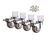 Rubber Swivel Casters12 InchNoiseFree with BrakesIdeal for Furniture Office Chairs and Scaffolds LShaped Design