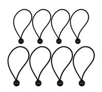 Rubber Tensioners with Ball - 8Pcs Rubber Tensioners with Ball for Banners, Short Tension Rubber with Ball, Tent Rubber Expander Loops Black, Rubber Loops for Tarpaulin Tent Banner Net Pavilions