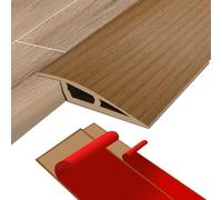 Rubber Threshold Ramp,Flooring Threshold Ramp Reducer,Self Adhesive Floor Transition Strip,for DoorFloorWheelchair Ramp Edge-Reducer Threshold-Transition-Strip(Brown wood grain, 7cm x 1.5cm x 1m)