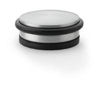 Rubber Tip Freestanding Doorstop - Satin Chrome 110mm - Hard Floor Tile Portable